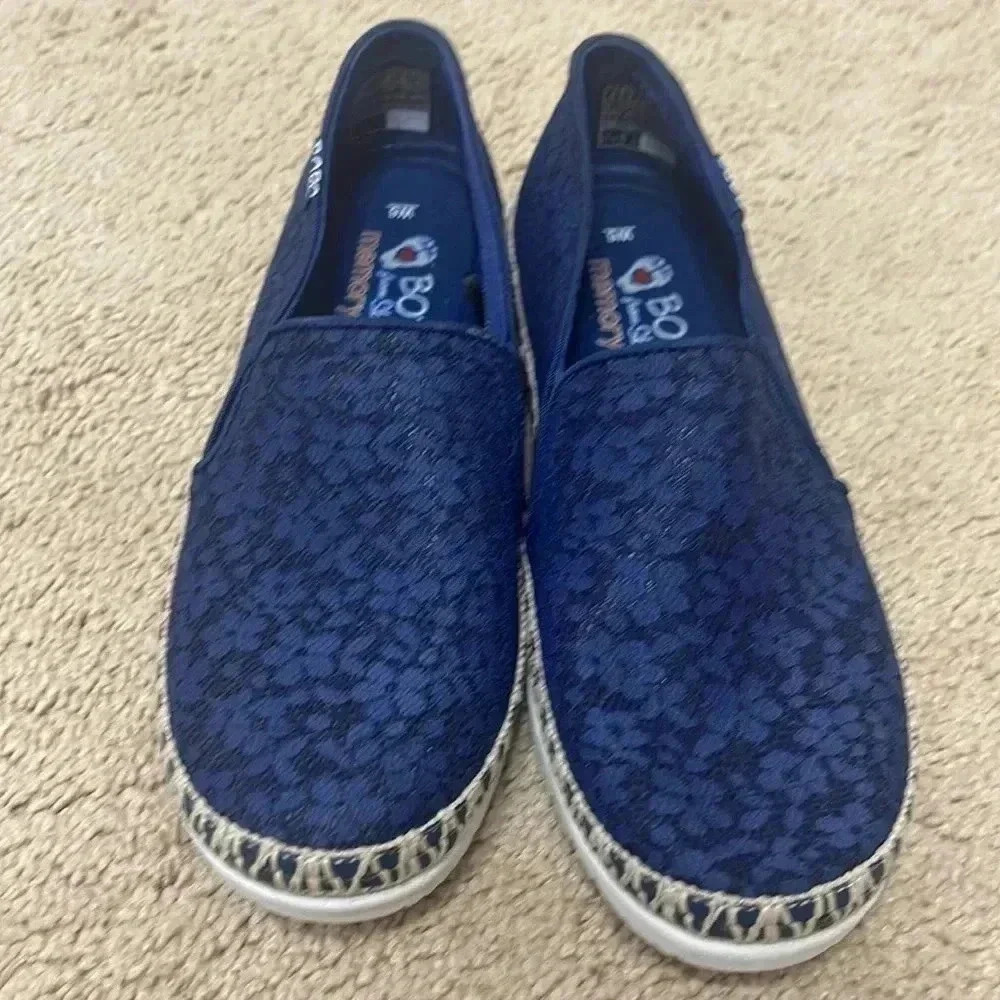 Bobs by Skechers Floral Mesh Flexpadrille 3.0 Slip Ons (Summer Fiesta) Size 6W - Picture 1 of 7